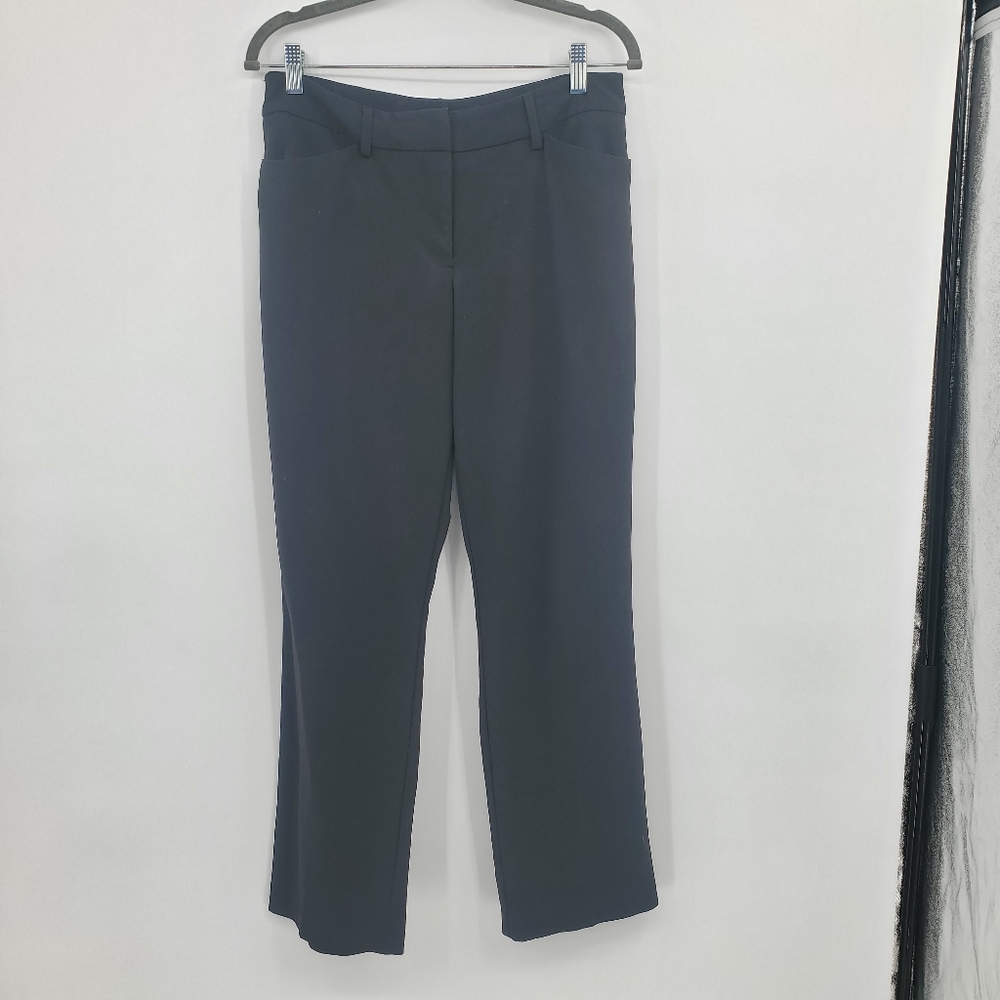 ♤♤ Fashion Bug Womens Classic Black Flat Front Trousers Size 12 Tall